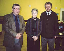 Professor Christopher Dyer, with Mrs Diana Barley and Professor John Beckett