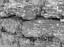 Fly-ash blocks at Jacksdale wharf. 