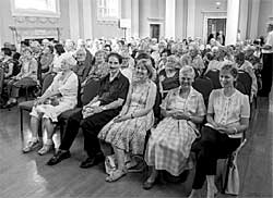 Part of the audience in the Ballroom at Newark Town Hall for the lecture