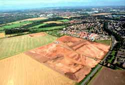 The Clifton site from the air with Nottingham in the distance.