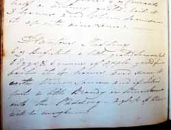 Recipe for ‘Spinster’s Pudding’ in Caroline Waeick’s recipe book. The picture is reproduced by permission of UNMASC.