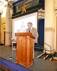 Professor John Beckett gives the Lecture on the life of TC Howitt at the Annual Luncheon.