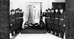 OTC Officers at the unveiling of the memorial at University College, Nottingham.