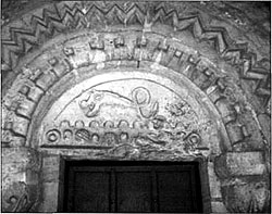 Tympanum at Austerfield church