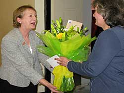 Barbara Cast presented Janice Avery with flowers to thank her for her years as Newsletter Editor