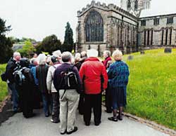 Alan talking about Ashbourne church.