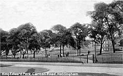 A card posted 25 August 1918 showing the asylum building on the far right side. 