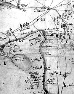 Sherwood Forest map of the late 15th or early 16th century. British Library.