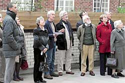 Pete Smith explaining features of Stanford House. 
