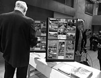 Viewing the Friends of the Forest exhibition (photo: Judith Mills)