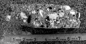 A piece of the concrete floor. Photo supplied by Peter Allen - original in colour.